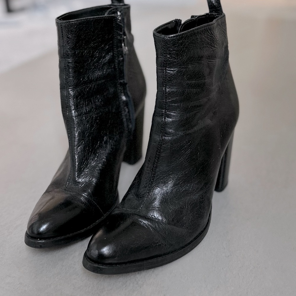 Zara Leather Ankle Boots